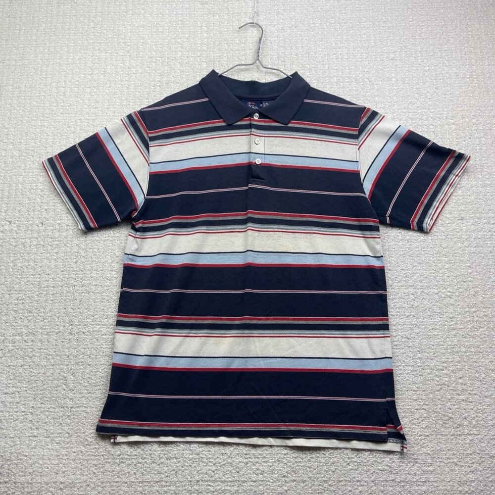 VTG Bugle Boy Classics Polo Shirt Men’s M Red / Blue Striped Rugby Preppy Read